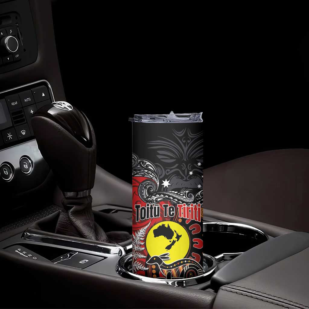 Aotearoa and Australia Toitu Te Tiriti Skinny Tumbler Honour the Treaty - Te Tiriti Is Us