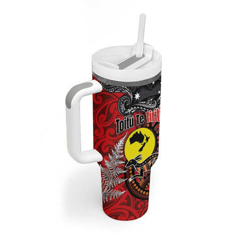 Aotearoa and Australia Toitu Te Tiriti Tumbler With Handle Honour the Treaty - Te Tiriti Is Us