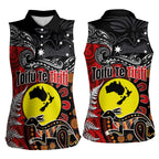 Aotearoa and Australia Toitu Te Tiriti Women Sleeveless Polo Shirt Honour the Treaty - Te Tiriti Is Us