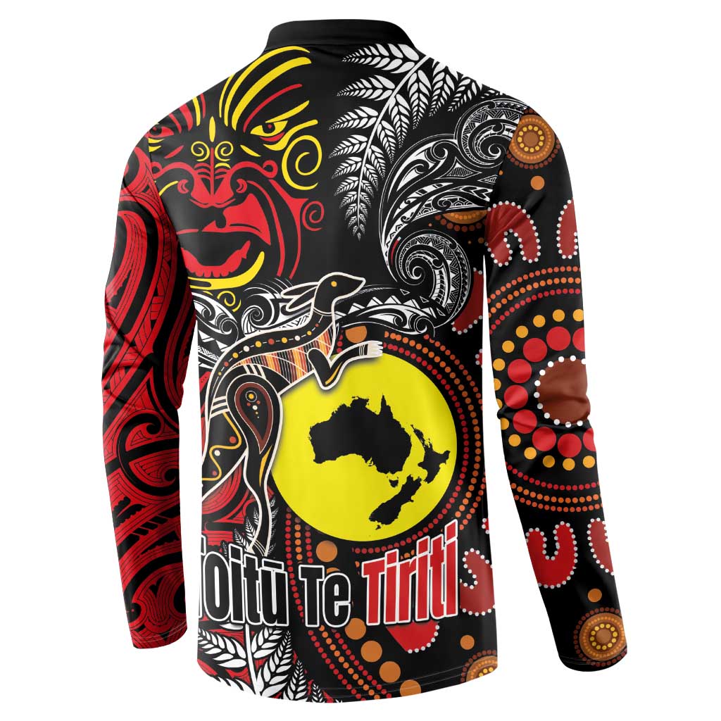 Aotearoa and Australia Toitu Te Tiriti Button Sweatshirt Honour the Treaty - Stand Together Stand Stronger