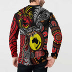 Aotearoa and Australia Toitu Te Tiriti Button Sweatshirt Honour the Treaty - Stand Together Stand Stronger