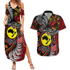 Aotearoa and Australia Toitu Te Tiriti Couples Matching Summer Maxi Dress and Hawaiian Shirt Honour the Treaty - Stand Together Stand Stronger