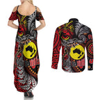 Aotearoa and Australia Toitu Te Tiriti Couples Matching Summer Maxi Dress and Long Sleeve Button Shirt Honour the Treaty - Stand Together Stand Stronger