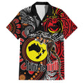 Aotearoa and Australia Toitu Te Tiriti Family Matching Off The Shoulder Long Sleeve Dress and Hawaiian Shirt Honour the Treaty - Stand Together Stand Stronger