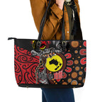 Aotearoa and Australia Toitu Te Tiriti Leather Tote Bag Honour the Treaty - Stand Together Stand Stronger