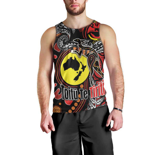 Aotearoa and Australia Toitu Te Tiriti Men Tank Top Honour the Treaty - Stand Together Stand Stronger