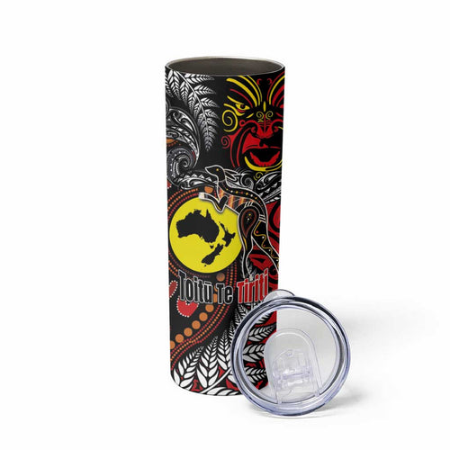 Aotearoa and Australia Toitu Te Tiriti Skinny Tumbler Honour the Treaty - Stand Together Stand Stronger