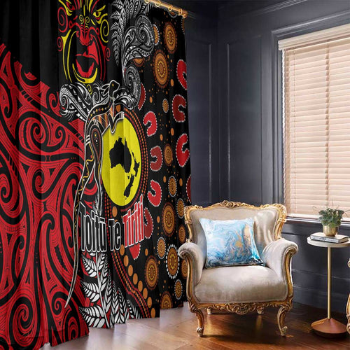 Aotearoa and Australia Toitu Te Tiriti Window Curtain Honour the Treaty - Stand Together Stand Stronger