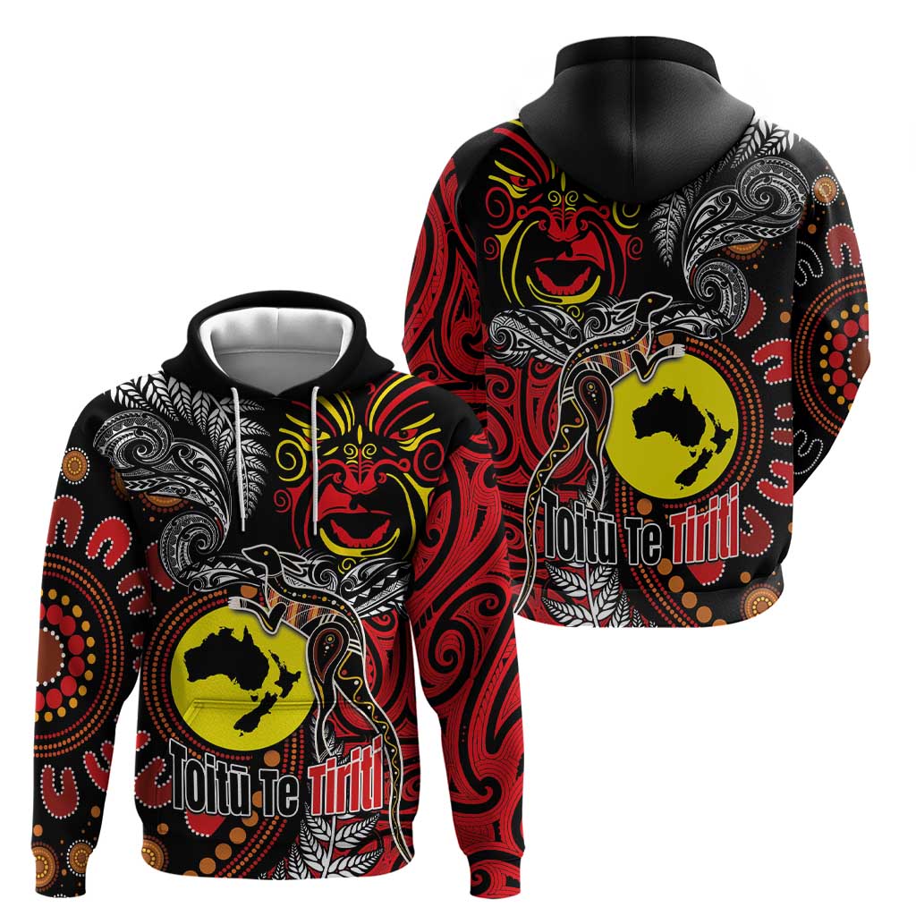 Aotearoa and Australia Toitu Te Tiriti Zip Hoodie Honour the Treaty - Stand Together Stand Stronger