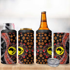Aotearoa and Australia 4 in 1 Can Cooler Tumbler Maori Koru Ferns With Aboriginal Kangaroo