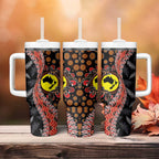 Aotearoa and Australia Tumbler With Handle Maori Koru Ferns With Aboriginal Kangaroo