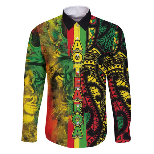 Aotearoa Reggae Family Matching Puletasi and Hawaiian Shirt Maori Reggae-One Love