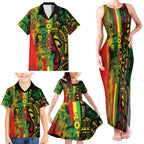 Aotearoa Reggae Family Matching Tank Maxi Dress and Hawaiian Shirt Maori Reggae-One Love