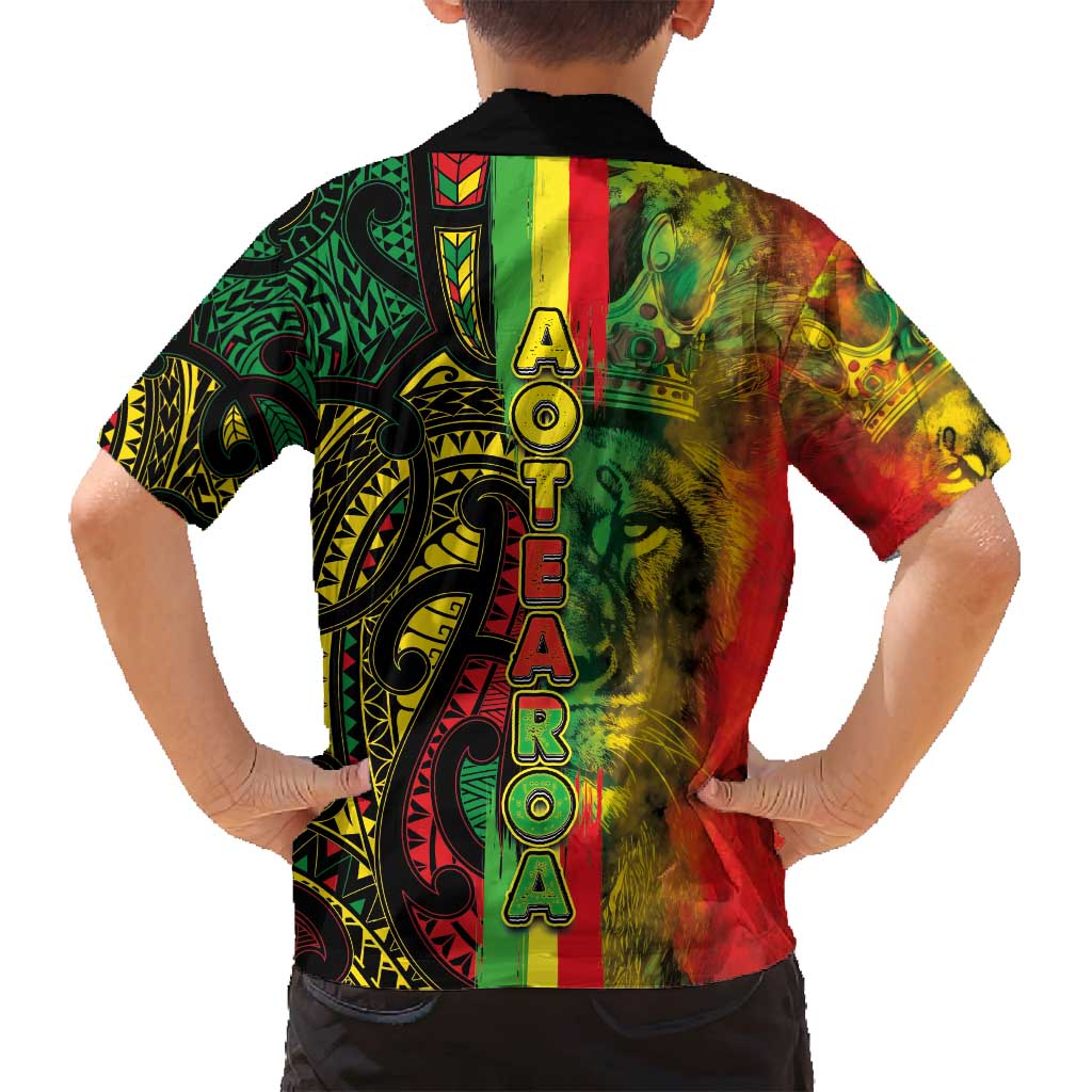 Aotearoa Reggae Family Matching Tank Maxi Dress and Hawaiian Shirt Maori Reggae-One Love