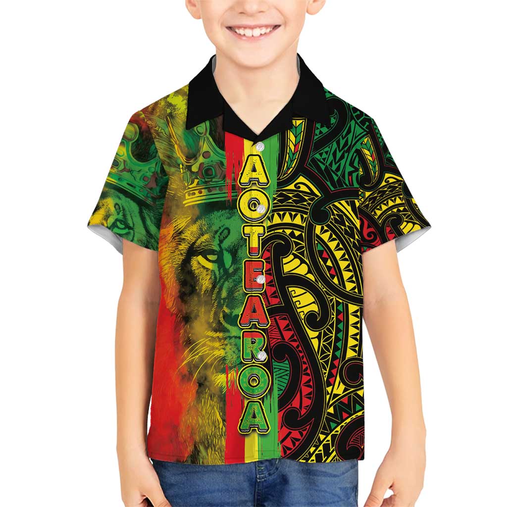 Aotearoa Reggae Family Matching Tank Maxi Dress and Hawaiian Shirt Maori Reggae-One Love