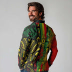 Aotearoa Reggae Long Sleeve Polo Shirt Maori Reggae-One Love
