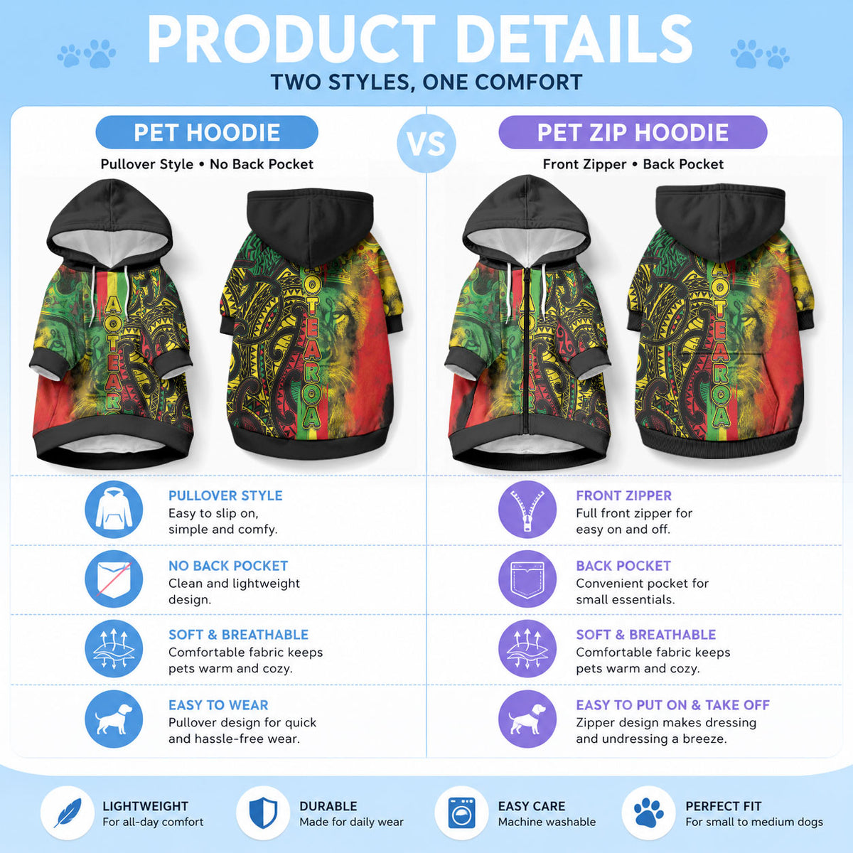 Aotearoa Reggae Pet Hoodie