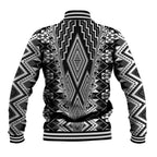 Aotearoa Tukutuku and Poutama Motif Classic Baseball Jacket