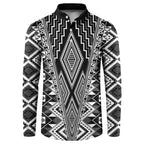 Aotearoa Tukutuku and Poutama Motif Classic Button Sweatshirt