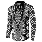 Aotearoa Tukutuku and Poutama Motif Classic Button Sweatshirt