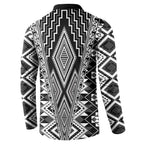 Aotearoa Tukutuku and Poutama Motif Classic Button Sweatshirt