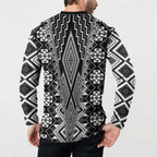 Aotearoa Tukutuku and Poutama Motif Classic Button Sweatshirt