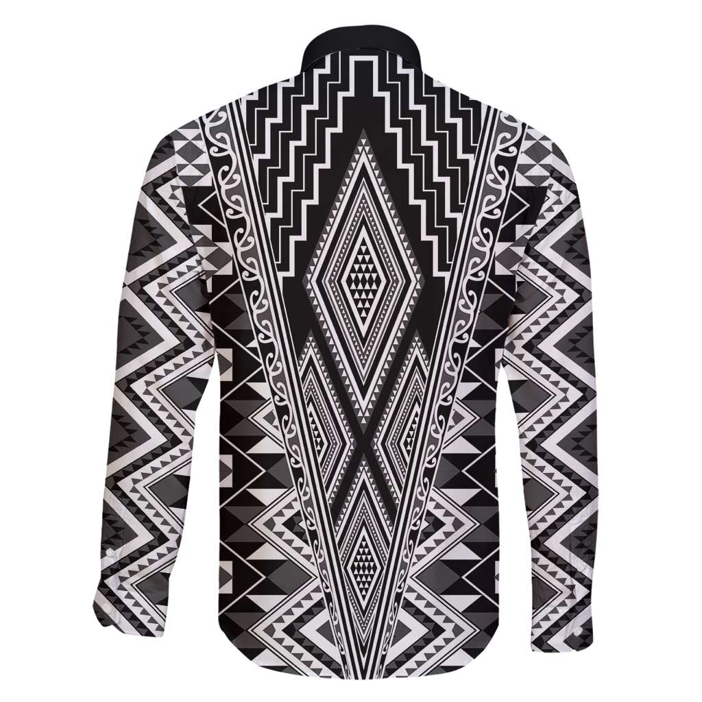 Aotearoa Tukutuku and Poutama Motif Classic Family Matching Off Shoulder Maxi Dress and Hawaiian Shirt