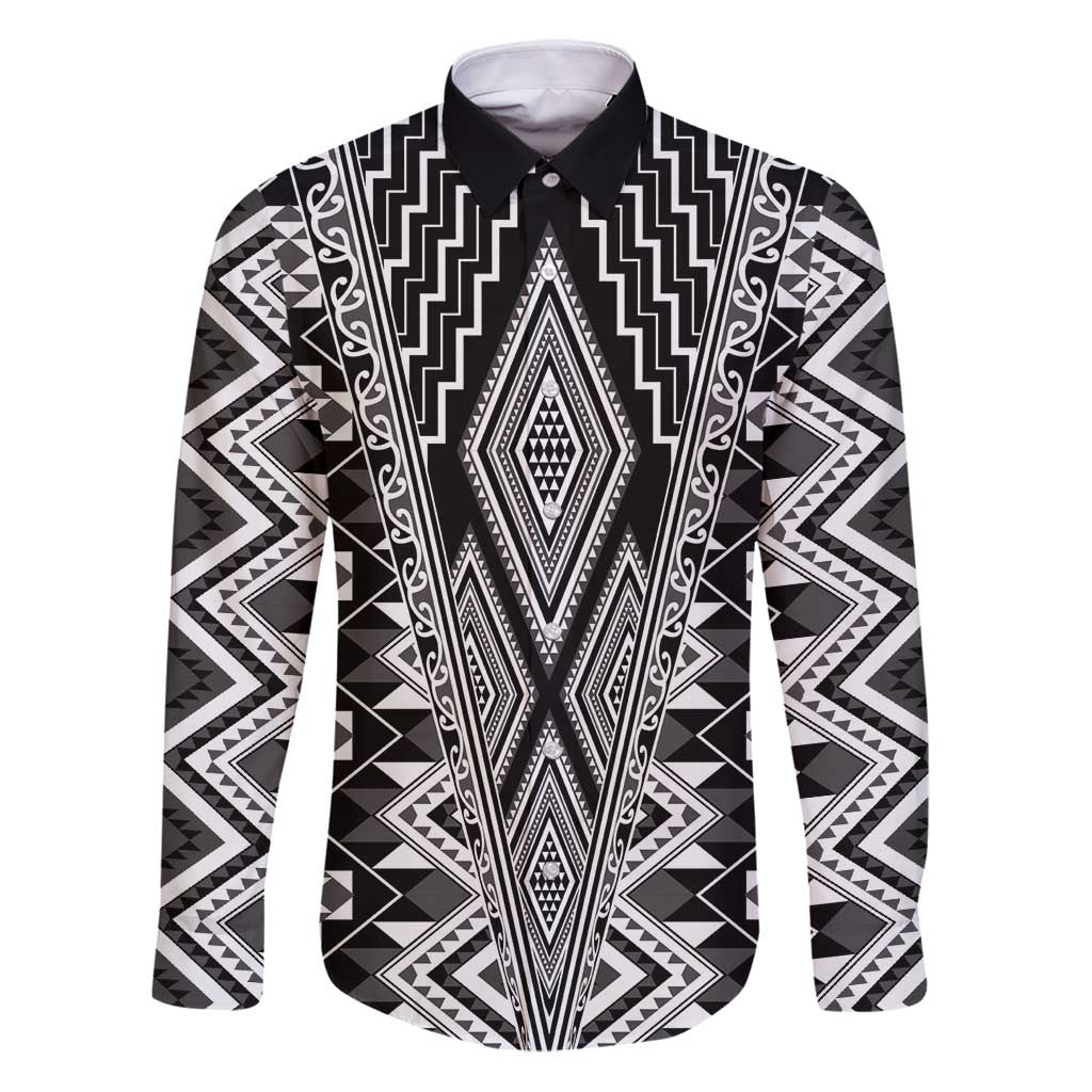Aotearoa Tukutuku and Poutama Motif Classic Family Matching Puletasi and Hawaiian Shirt