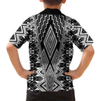 Aotearoa Tukutuku and Poutama Motif Classic Kid Hawaiian Shirt