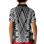 Aotearoa Tukutuku and Poutama Motif Classic Kid Polo Shirt