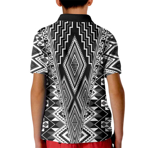 Aotearoa Tukutuku and Poutama Motif Classic Kid Polo Shirt