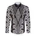 Aotearoa Tukutuku and Poutama Motif Classic Long Sleeve Button Shirt