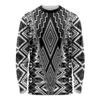 Aotearoa Tukutuku and Poutama Motif Classic Long Sleeve Shirt