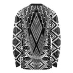 Aotearoa Tukutuku and Poutama Motif Classic Long Sleeve Shirt