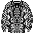 Aotearoa Tukutuku and Poutama Motif Classic Sweatshirt