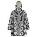 Aotearoa Tukutuku and Poutama Motif Classic Wearable Blanket Hoodie