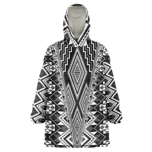 Aotearoa Tukutuku and Poutama Motif Classic Wearable Blanket Hoodie