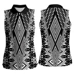Aotearoa Tukutuku and Poutama Motif Classic Women Sleeveless Polo Shirt
