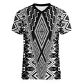Aotearoa Tukutuku and Poutama Motif Classic Women V-Neck T-Shirt