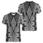 Aotearoa Tukutuku and Poutama Motif Classic Women V-Neck T-Shirt