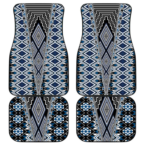 Blue Aotearoa Tukutuku and Poutama Motif Car Mats