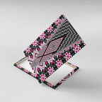 Pink Aotearoa Tukutuku and Poutama Motif Canvas Wall Art