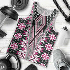 Pink Aotearoa Tukutuku and Poutama Motif Men Tank Top