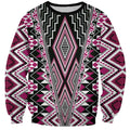 Pink Aotearoa Tukutuku and Poutama Motif Sweatshirt