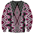 Pink Aotearoa Tukutuku and Poutama Motif Sweatshirt