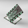 Green Aotearoa Tukutuku and Poutama Motif Canvas Wall Art