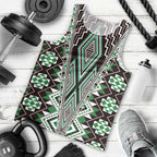 Green Aotearoa Tukutuku and Poutama Motif Men Tank Top