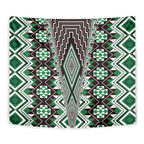 Green Aotearoa Tukutuku and Poutama Motif Tapestry