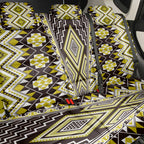 Yellow Aotearoa Tukutuku and Poutama Motif Back Car Seat Cover