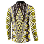 Yellow Aotearoa Tukutuku and Poutama Motif Button Sweatshirt